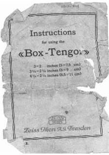 Zeiss Ikon Tengor manual. Camera Instructions.